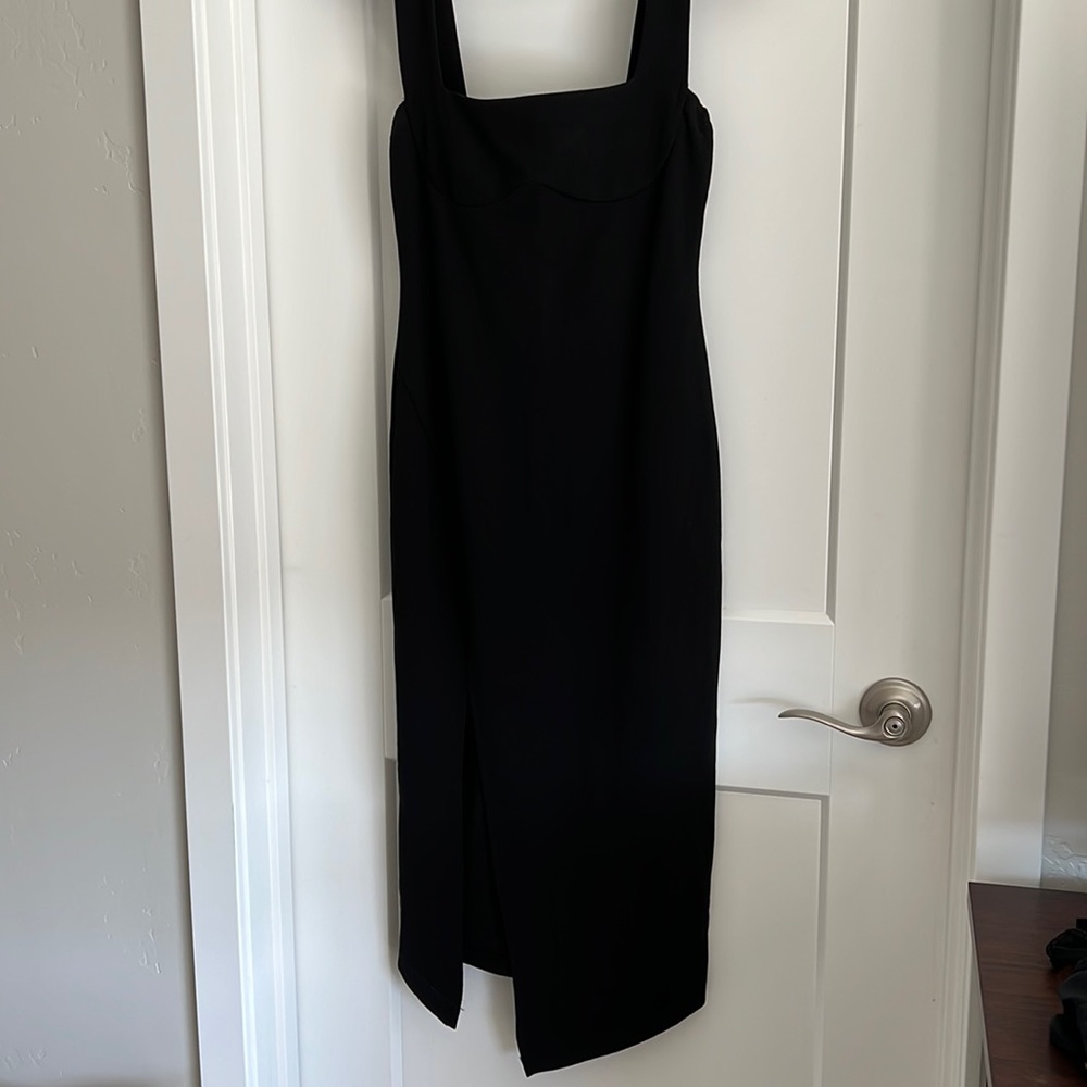 Small Hello Molly Black Leg Slit Dress